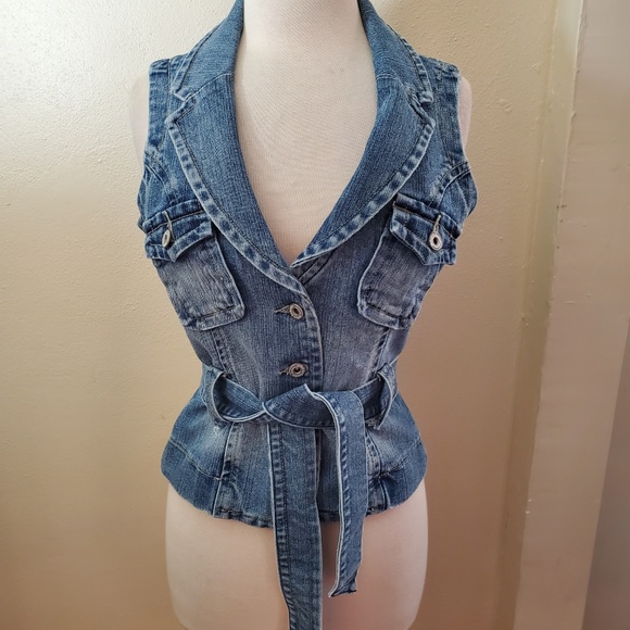 Urban Behavior Cinched Waist Denim Vest - Picture 8 of 8